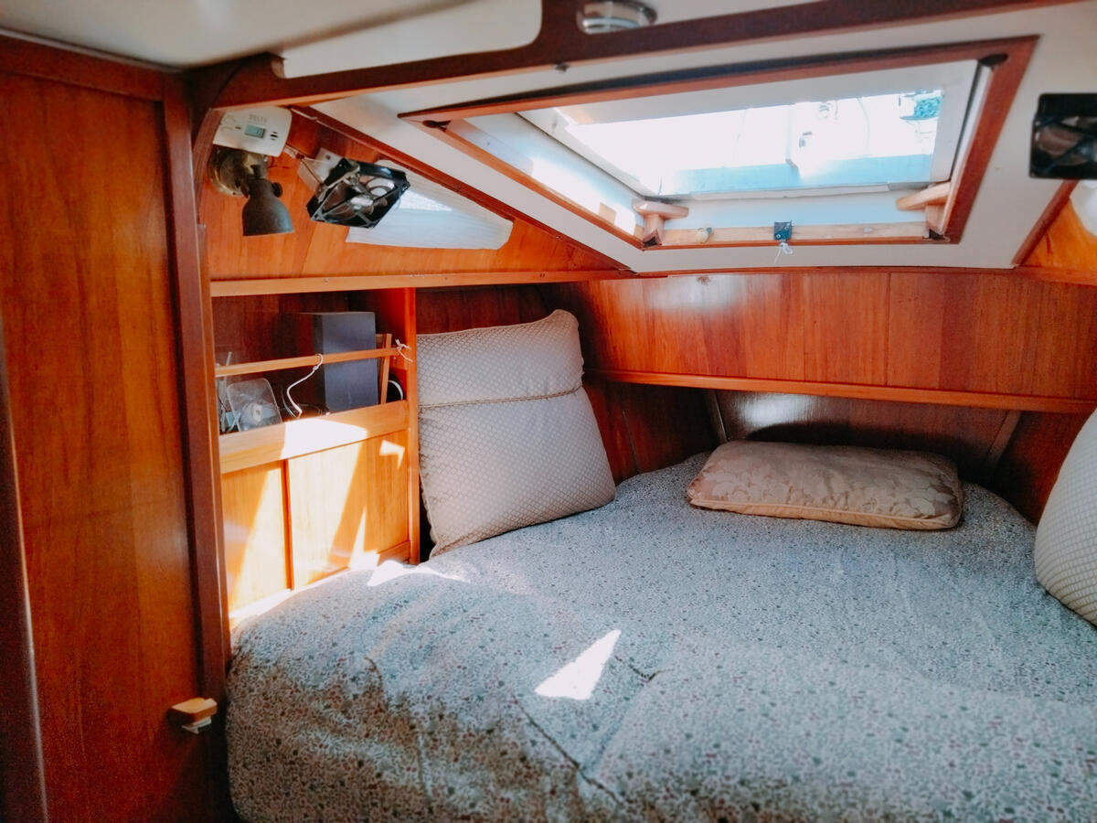 Forepeak double bunk